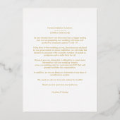 Minimalist Golden & Blue Snowflake Winter  箔招待状 (裏面)