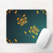 Minimalist Golden Floral Mouse Pad マウスパッド (マウス)
