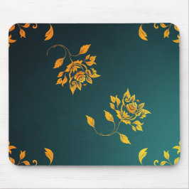 Minimalist Golden Floral Mouse Pad マウスパッド