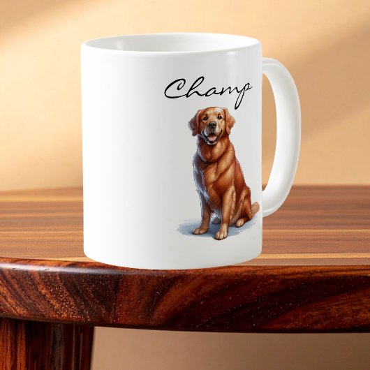 Minimalist Golden Retriever Art Mug コーヒーマグカップ