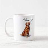 Minimalist Golden Retriever Art Mug コーヒーマグカップ (左)