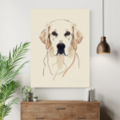 Minimalist Golden Retriever Line Art Poster ポスター