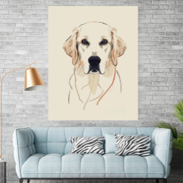 Minimalist Golden Retriever Line Art Poster ポスター