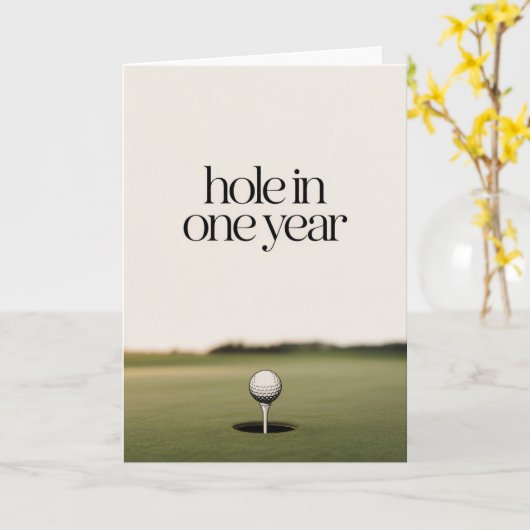 Minimalist Golf Birthday Card for men  カード (黄色い花)
