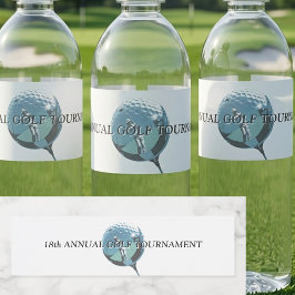 Minimalist Golf Coach Academy Metallic Blue ペットボトルラベル