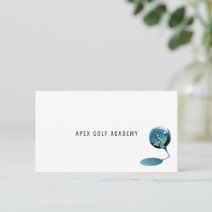 Minimalist Golf Coach Academy Metallic Blue 名刺