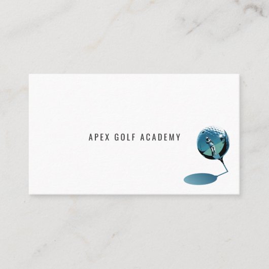 Minimalist Golf Coach Academy Metallic Blue 名刺 (正面)