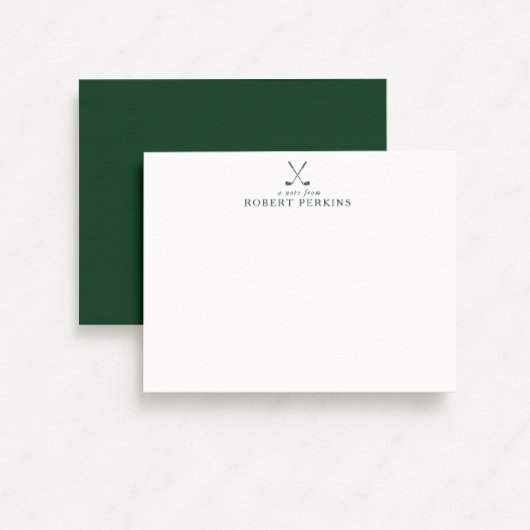 Minimalist Golf Green Stationery Note Card 招待状