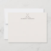 Minimalist Golf logo Ivory Stationery Note Card 招待状 (正面)