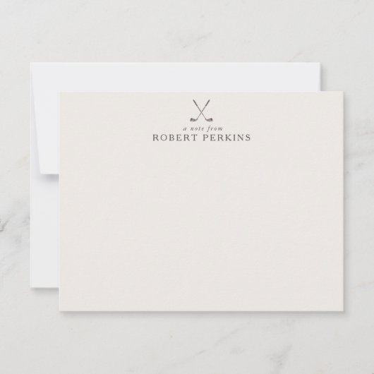 Minimalist Golf logo Ivory Stationery Note Card 招待状 (正面)