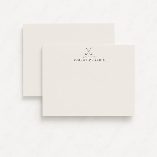 Minimalist Golf logo Ivory Stationery Note Card 招待状