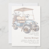 Minimalist Golf Theme Lets Par-Tee Baby Shower 招待状 (正面)