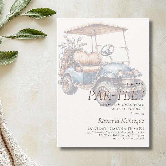 Minimalist Golf Theme Lets Par-Tee Baby Shower 招待状