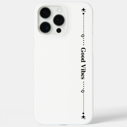 Minimalist "Good Vibes" Celestial White iPhone Cas Case-Mate iPhoneケース (裏面)