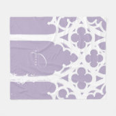 Minimalist Gothic Window Calligraphy Lavender フリースブランケット (正面(横))