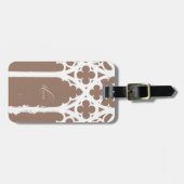 Minimalist Gothic Window Calligraphy Mocha Brown ラゲッジタグ (正面横)