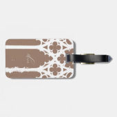 Minimalist Gothic Window Calligraphy Mocha Brown ラゲッジタグ (裏面横)