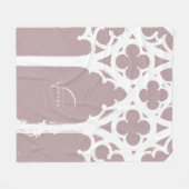 Minimalist Gothic Window Calligraphy Pale Pink フリースブランケット (正面(横))