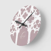 Minimalist Gothic Window Calligraphy Pale Pink ラウンド壁時計 (傾斜)