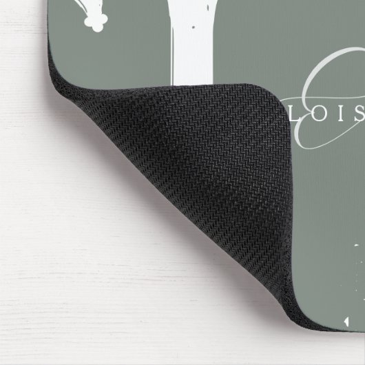 Minimalist Gothic Window Calligraphy Sage マウスパッド (コーナー)