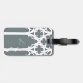 Minimalist Gothic Window Calligraphy Slate Green ラゲッジタグ (裏面横)