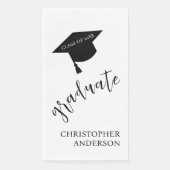 Minimalist Grad Cap Black & White Graduation (正面)