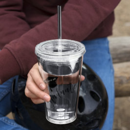 Minimalist Grad Cap Black & White Graduation アクリルタンブラー