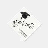 Minimalist Grad Cap Black & White Graduation スタンダードカクテルナプキン (角)