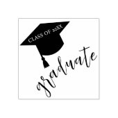 Minimalist Grad Cap Black & White Graduation ラバースタンプ (インプリント)