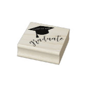 Minimalist Grad Cap Black & White Graduation ラバースタンプ (スタンプ)