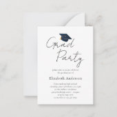 Minimalist Graduate Cap & Custom Name ノートカード (正面)