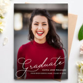 Minimalist Graduate Script High School Graduation 案内状