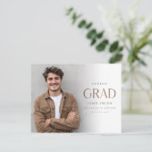 Minimalist Graduate Senior Grad Photo Announcement ポストカード (スタンド正面)