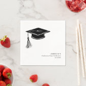 Minimalist Graduation Cap Grad Party スタンダードカクテルナプキン (インサイチュ)