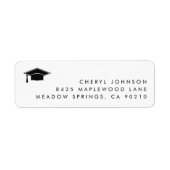 Minimalist Graduation Cap Return Address Label ラベル (正面)