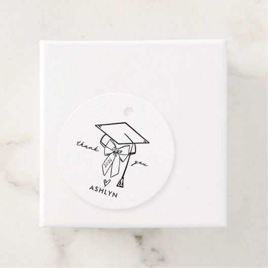 Minimalist Graduation Cap with Bow Custom フェイバータグ (インサイチュ)