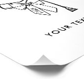 Minimalist Graduation Cap with Bow Sign フォトプリント (角)