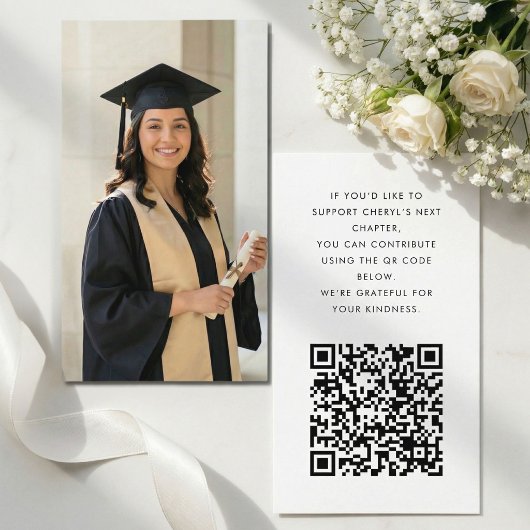 Minimalist Graduation Fund QR Enclosure Card エンクロージャーカード