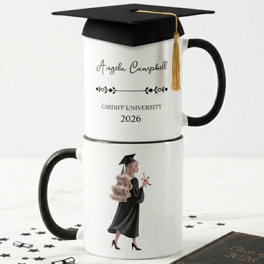 Minimalist Graduation Name School Year Design マグカップ
