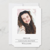 Minimalist Graduation Party Photo  招待状 (正面)