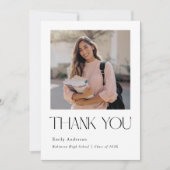 Minimalist Graduation Photo サンキューカード (正面)