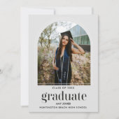 Minimalist Graduation Photo Party Invitation 案内状 (正面)