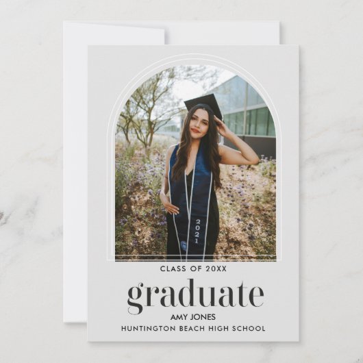 Minimalist Graduation Photo Party Invitation 案内状 (正面)