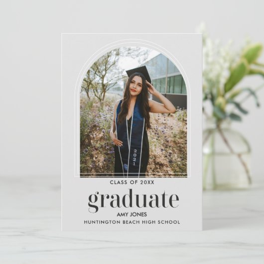 Minimalist Graduation Photo Party Invitation 案内状 (スタンド正面)