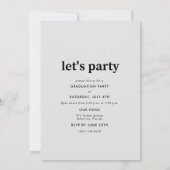 Minimalist Graduation Photo Party Invitation 案内状 (裏面)