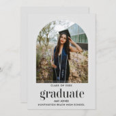 Minimalist Graduation Photo Party Invitation 案内状 (正面/裏面)