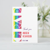 Minimalist graduation stripe pattern サンキューカード (スタンド正面)