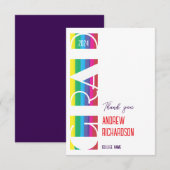 Minimalist graduation stripe pattern サンキューカード (正面/裏面)