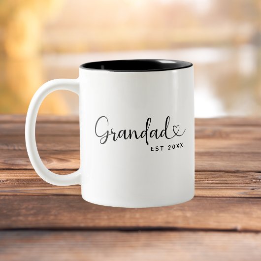 Minimalist Grandad Established Elegant Script  ツートーンマグカップ