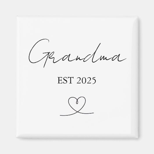 Minimalist Grandma EST Year | Custom Magnet マグネット (正面)
